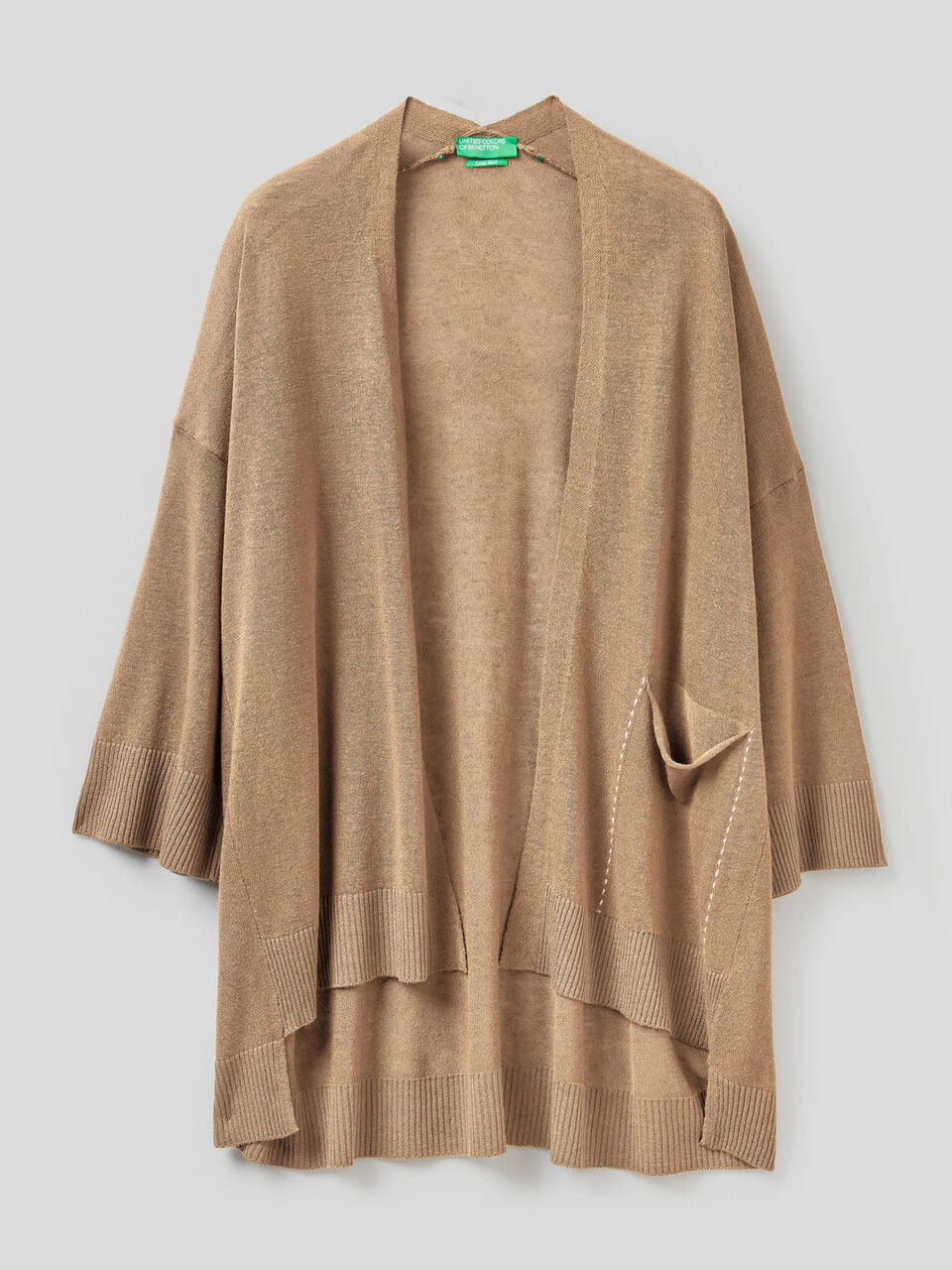 Open cardigan with 3/4 sleeve image number 1