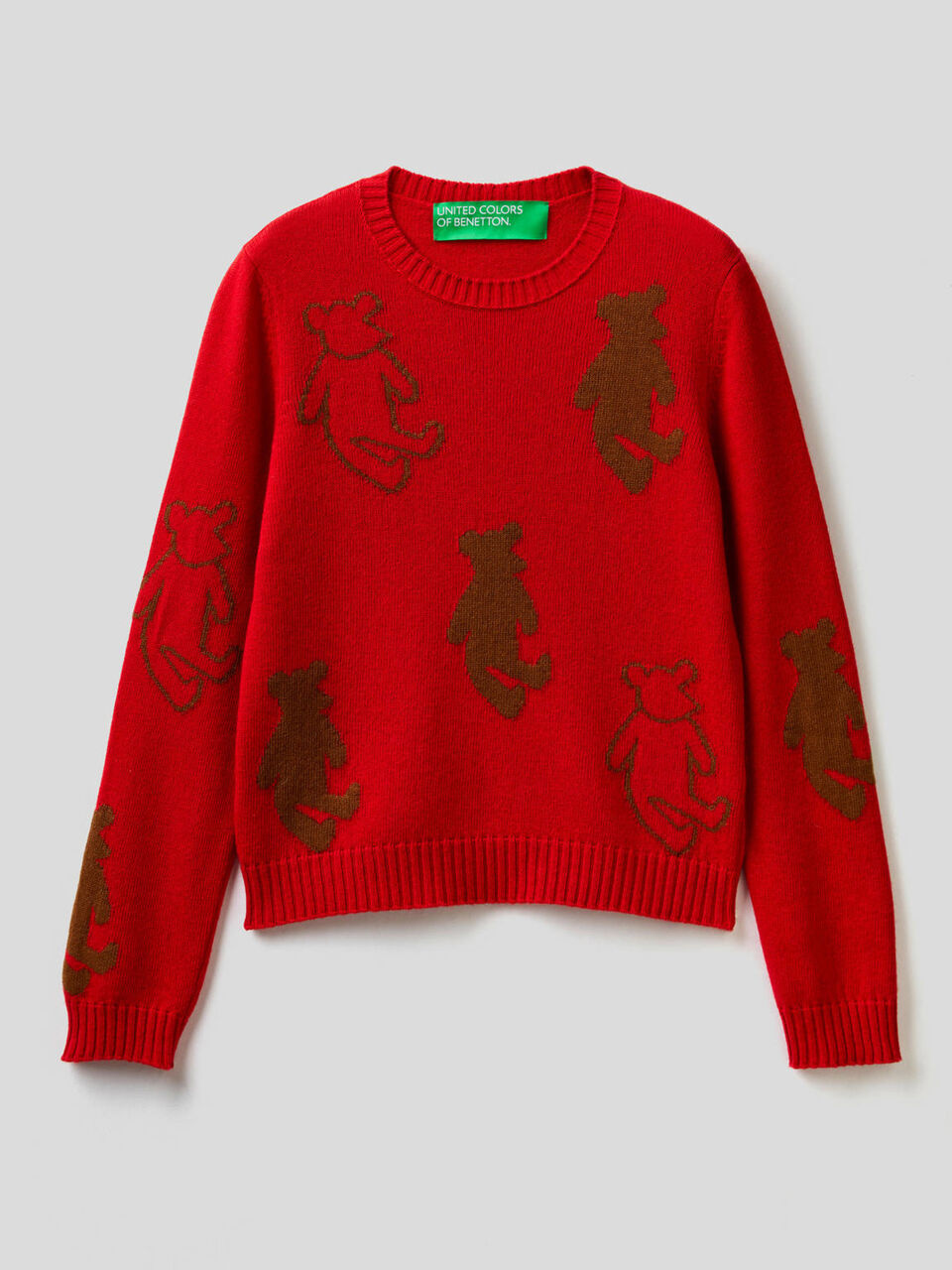 Sweater with teddy bear inlay image number 1