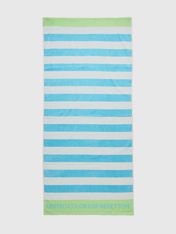Light blue and white striped beach towel Junior Boy