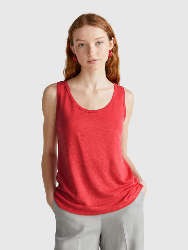 Tank top in pure linen Women