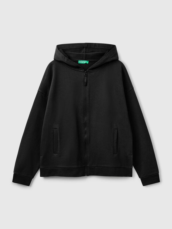 100% cotton sweatshirt with zip and hood Women