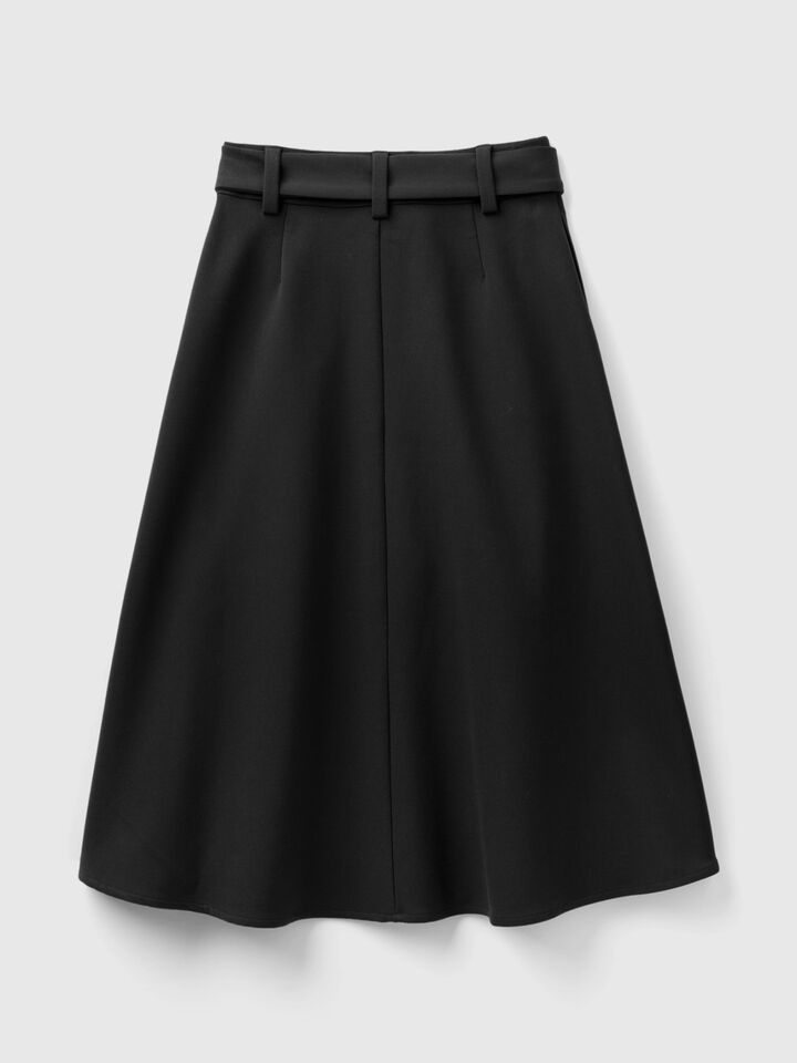 Midi skirt with belt and buttons image number 2