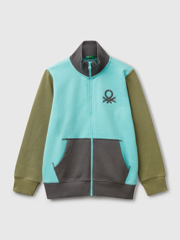 Pure cotton sweatshirt with zipper Junior Boy