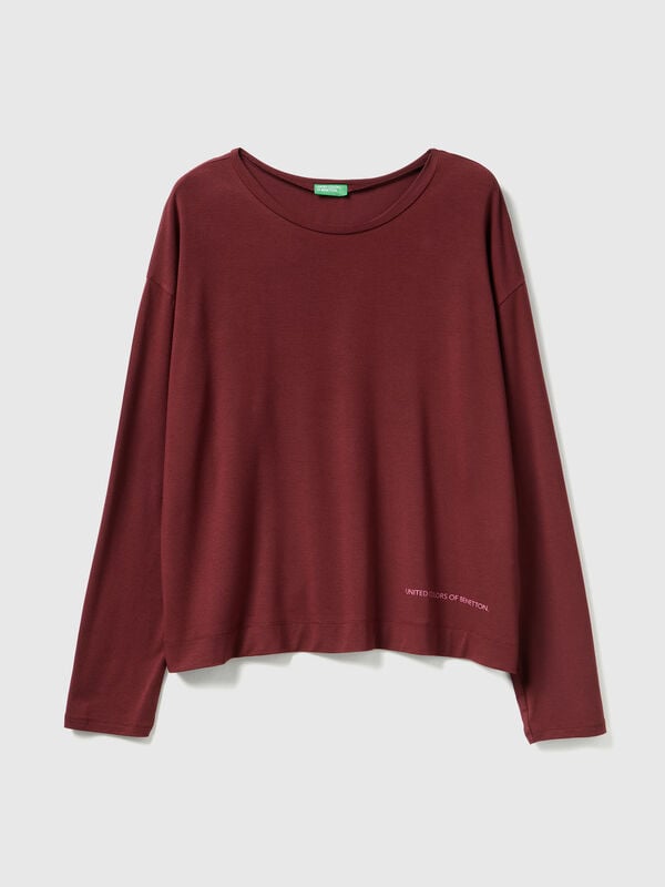 Long sleeve t-shirt in stretch Modal Women