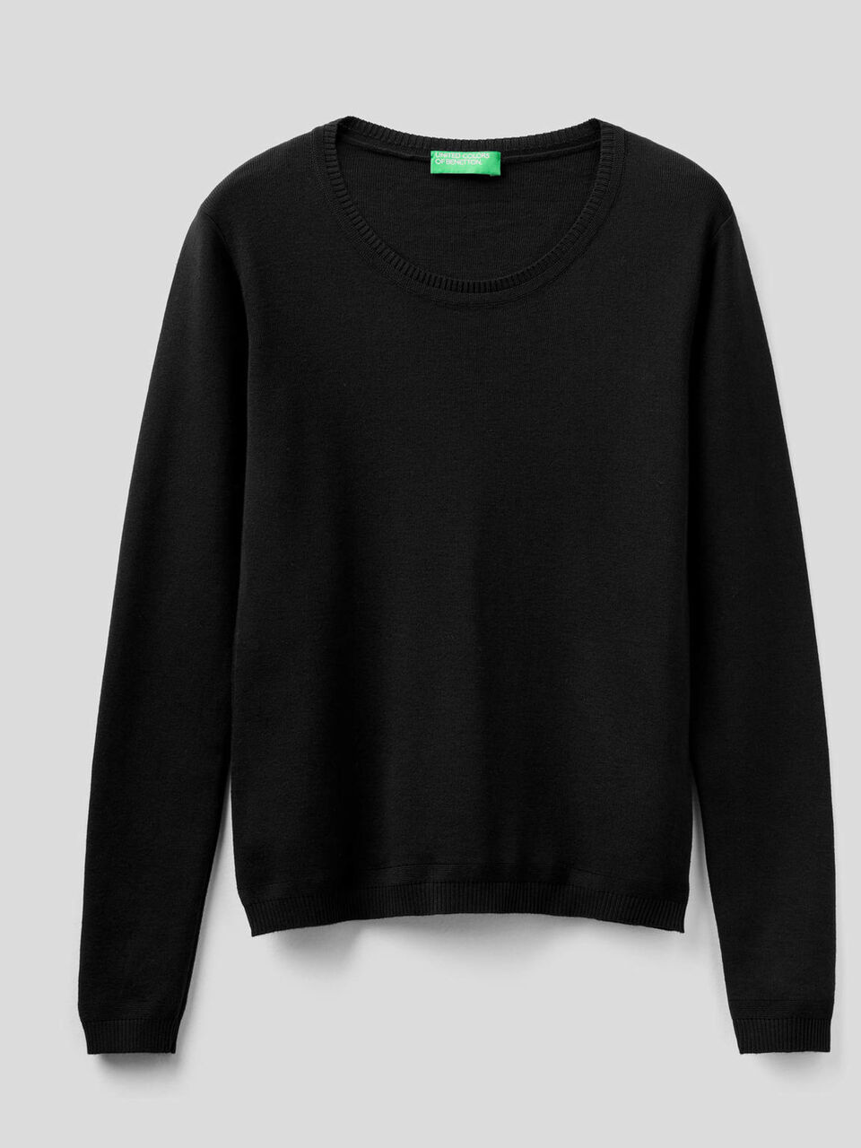 Crew neck sweater in pure cotton image number 1