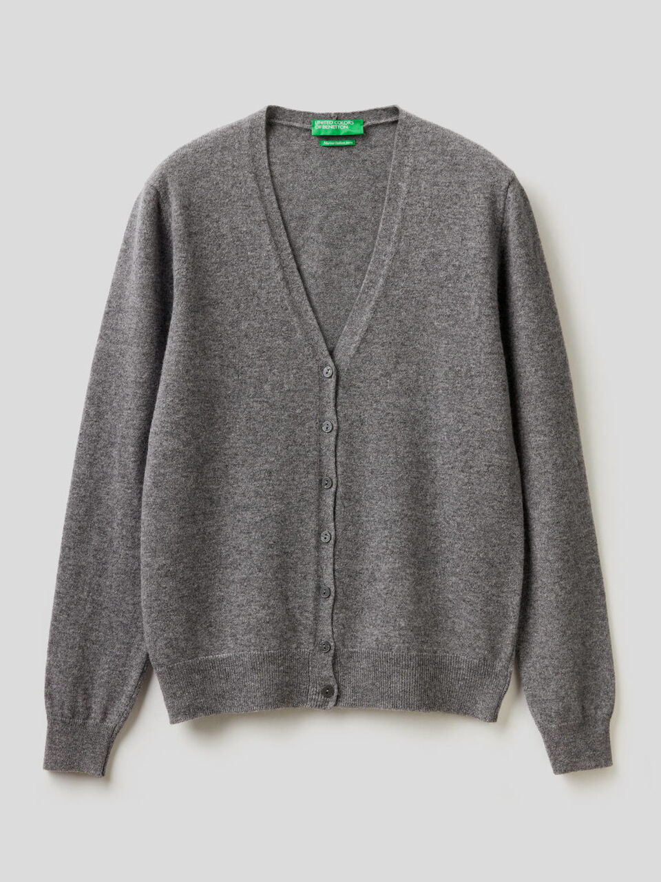 V-neck cardigan in pure virgin wool image number 1