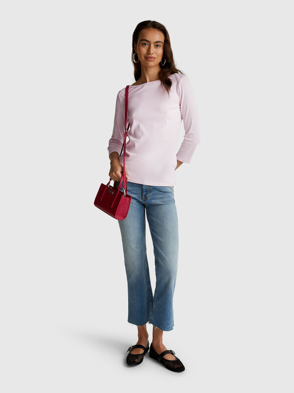 T-shirt with boat neck Women