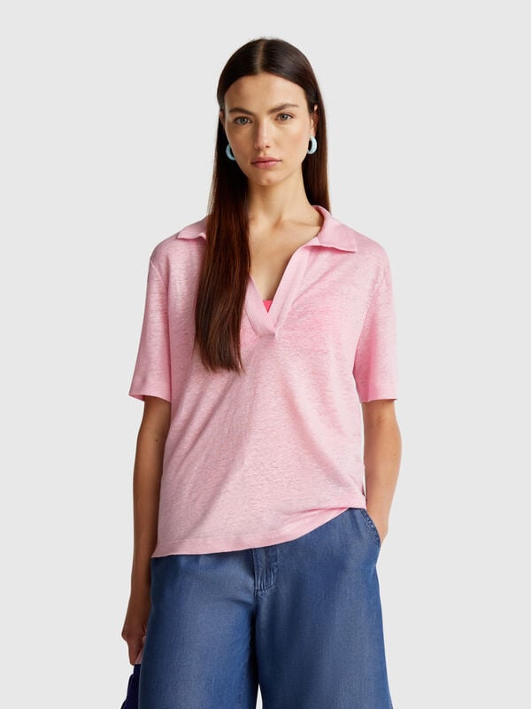 Polo in pure linen Women