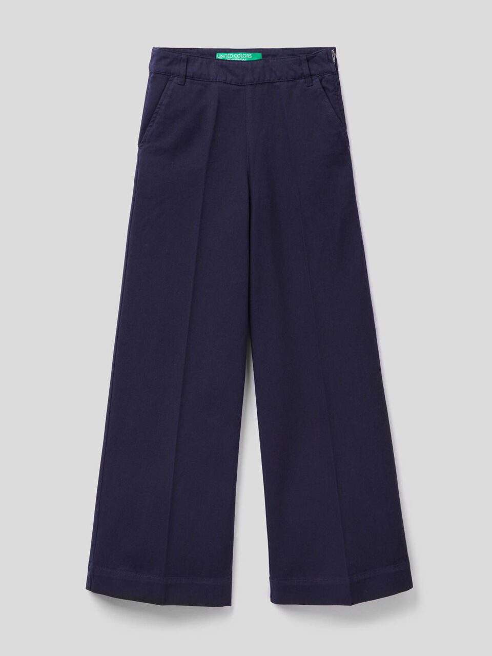 Trousers with wide leg in cotton image number 1