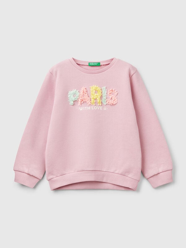 Sweatshirt with petal look applique Junior Girl