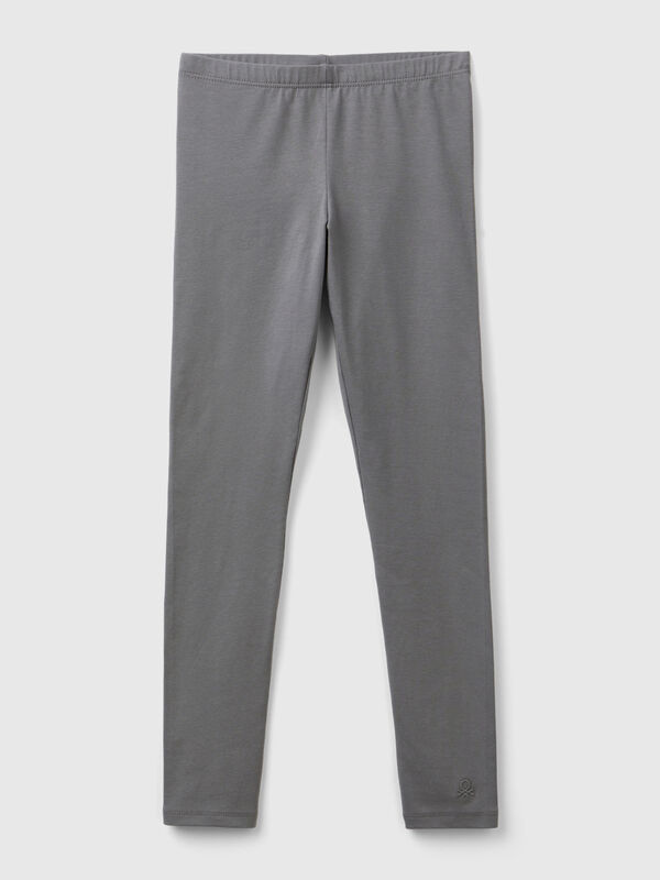 Leggings in stretch cotton with logo Junior Girl