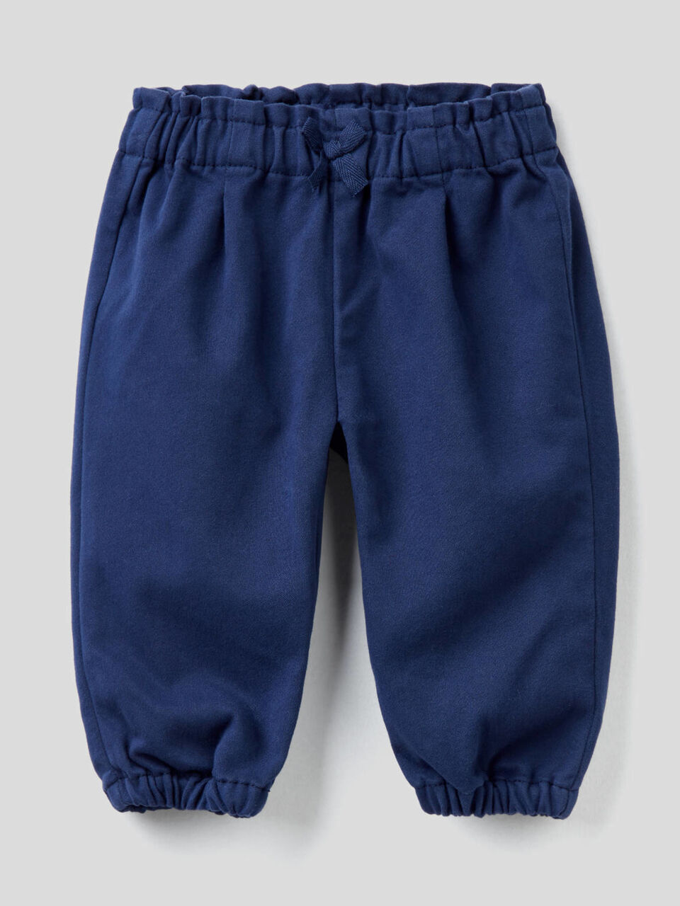 Cotton blend trousers with bow image number 1