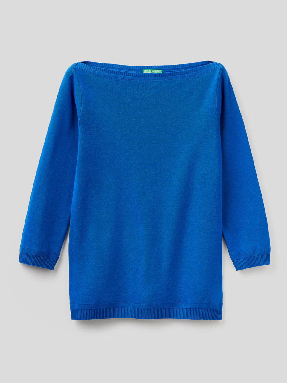100% cotton boat neck sweater image number 1