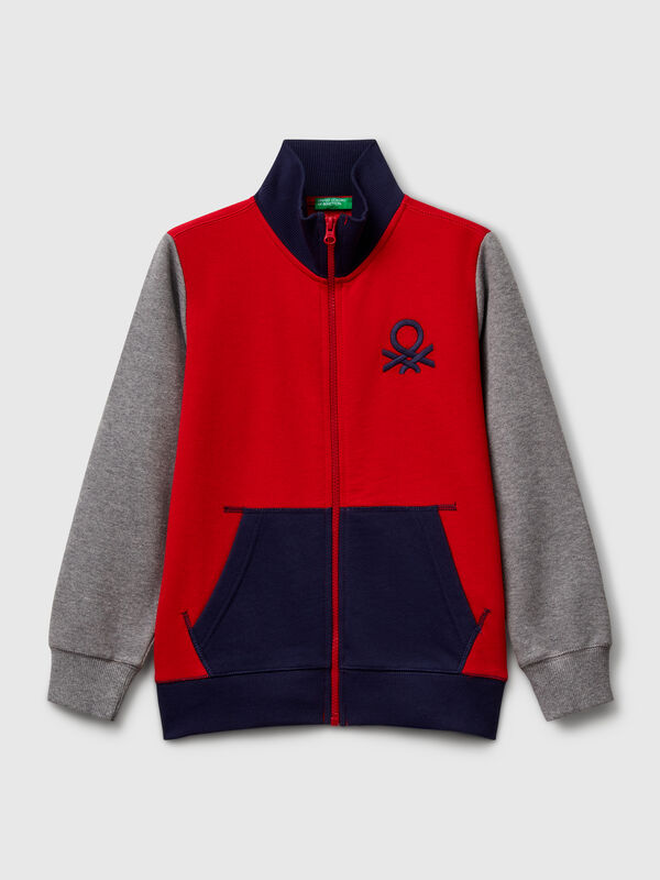 Pure cotton sweatshirt with zipper Junior Boy