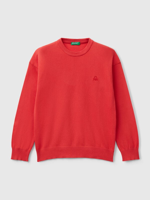Sweater in pure cotton with logo Junior Boy