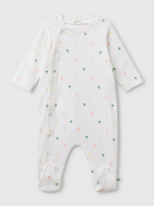 Long onesie with floral print New Born (0-18 months)
