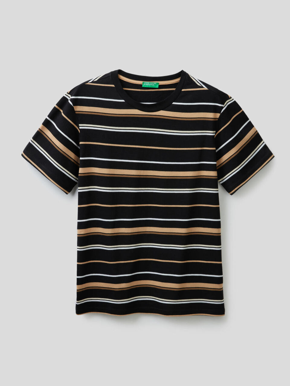 Striped t-shirt in 100% cotton image number 1