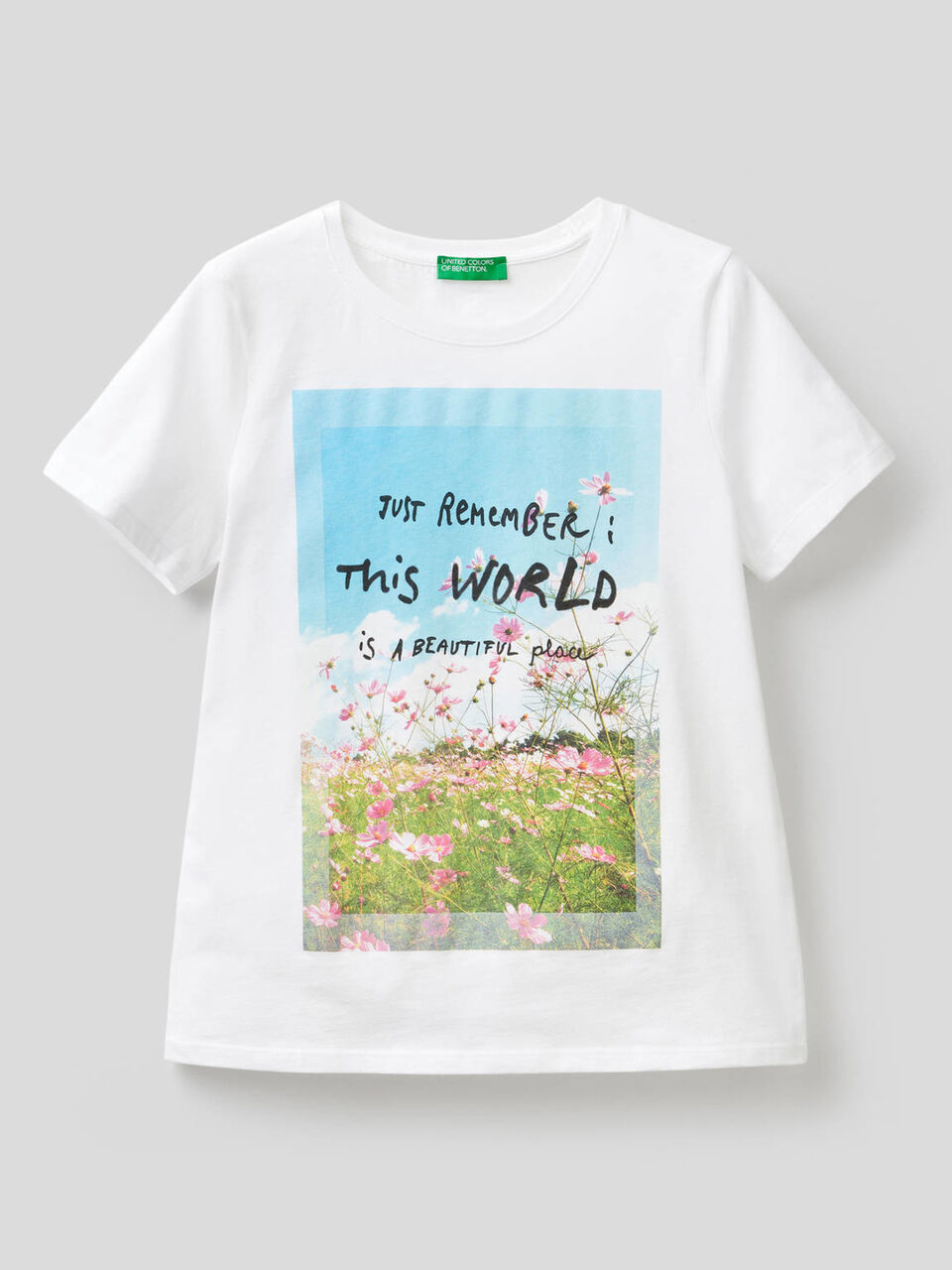 100% cotton t-shirt with maxi print image number 1