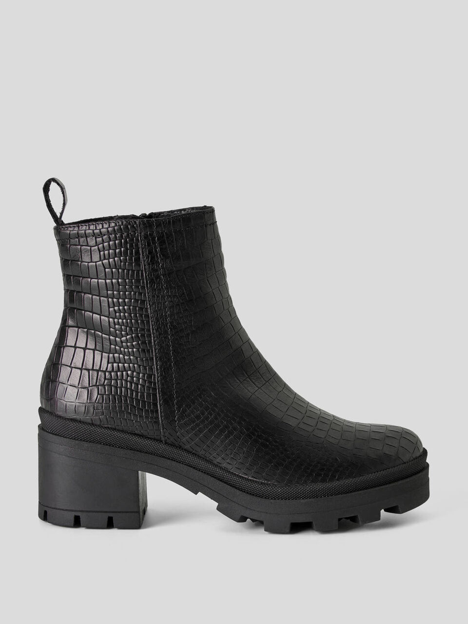 Ankle boots with heel and printed leather image number 1