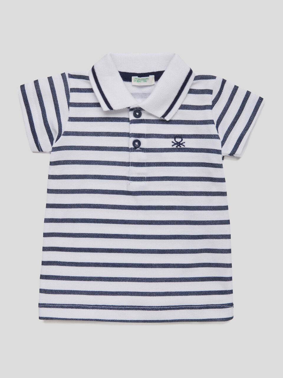 Striped polo with logo image number 1