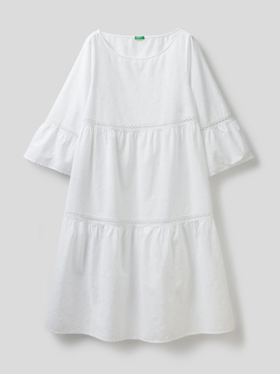 Dress in pure cotton broderie anglaise image number 1