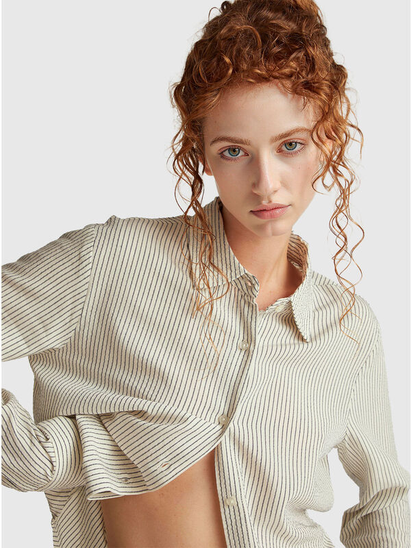 Striped shirt in viscose blend Women
