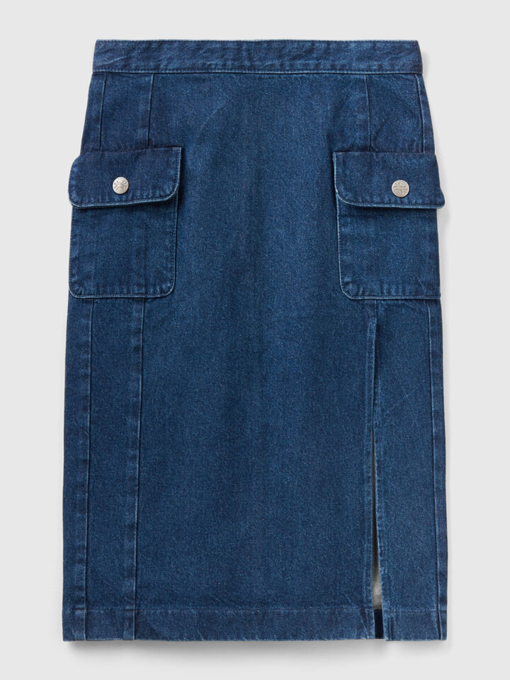 Denim pencil skirt image number 1