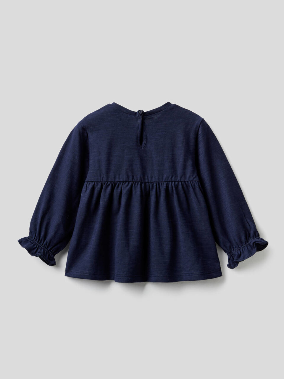 Blouse in 100% organic cotton with frill image number 2