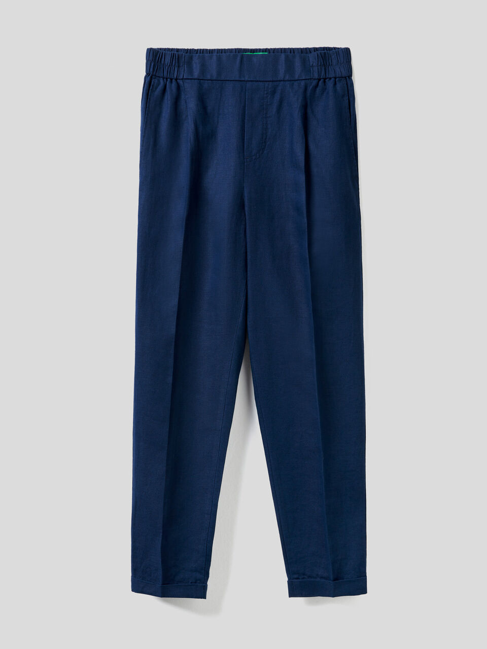 Cropped trousers in 100% linen image number 1
