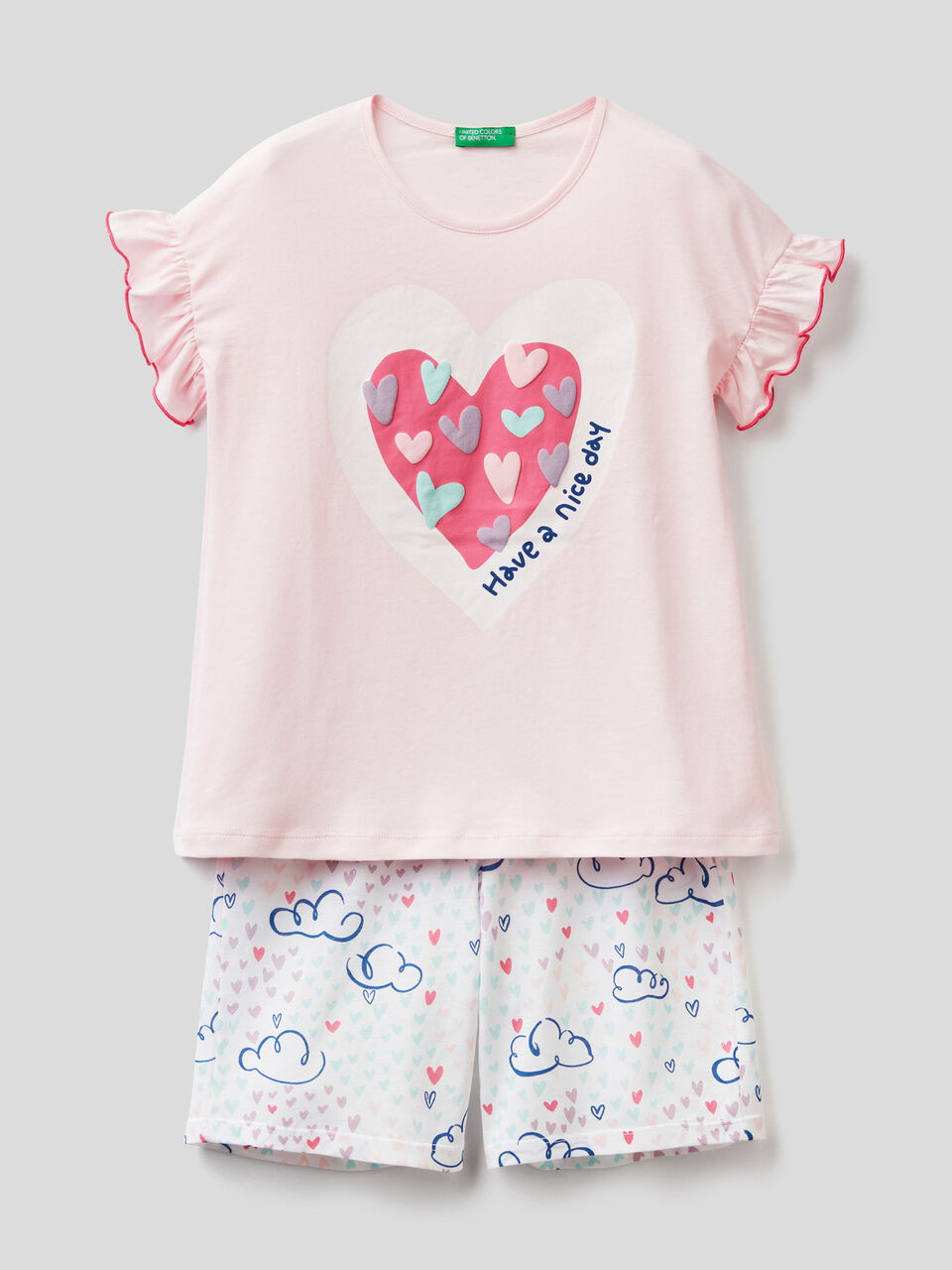 Short pyjamas in cotton and viscose image number 1