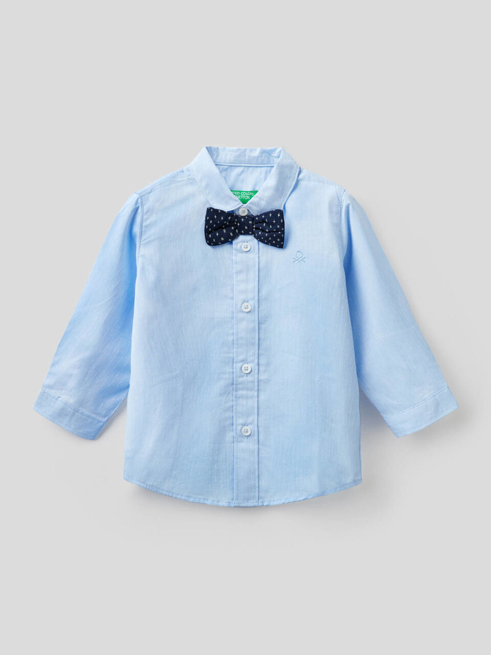 Shirt in cotton with bow tie image number 1