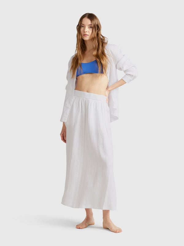 Long skirt in pure linen Women