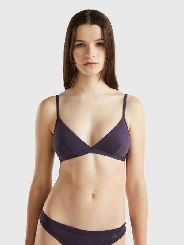 Triangle bra in stretch organic cotton Women