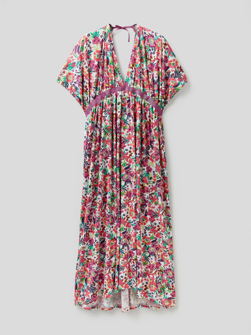 Floral pattern beach cover-up dress image number 1