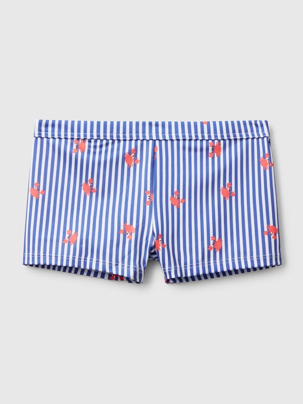 Striped swim trunks with crabs Junior Boy
