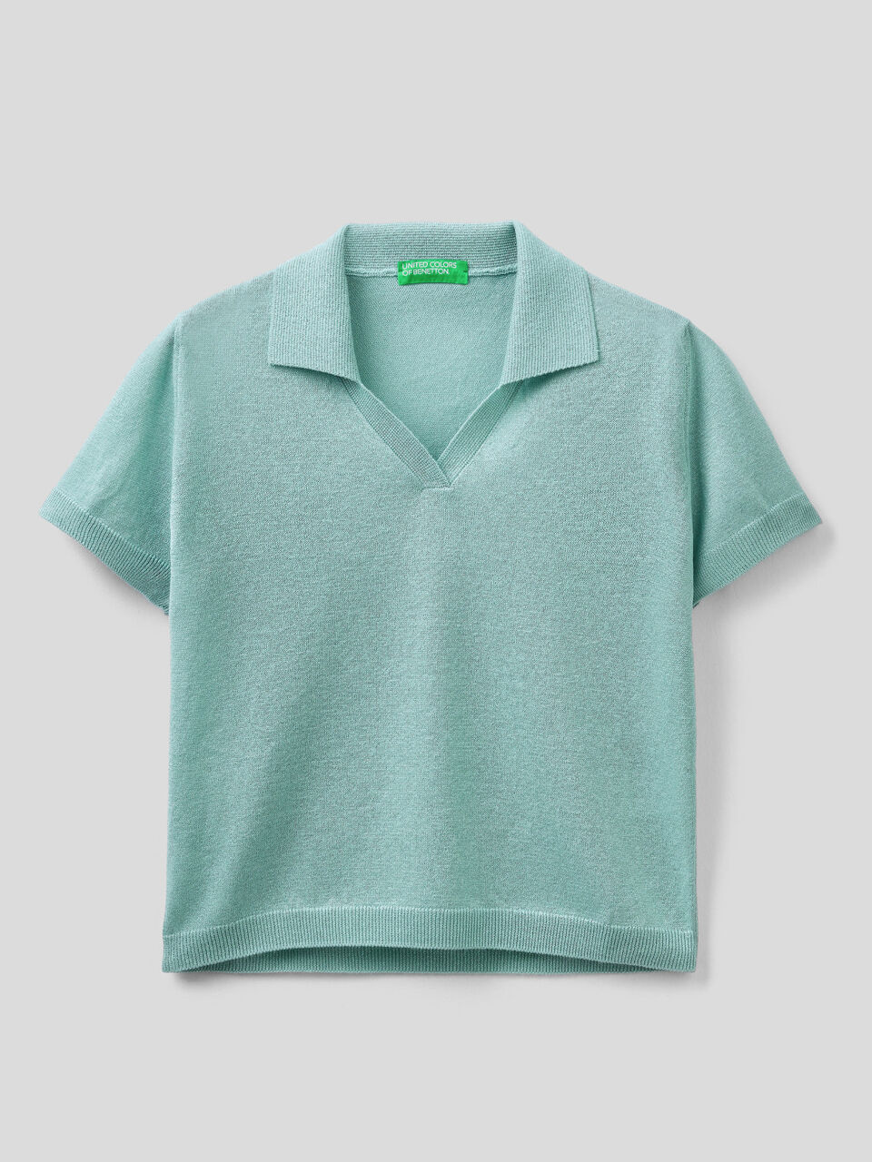 Short sleeve polo with lurex image number 1
