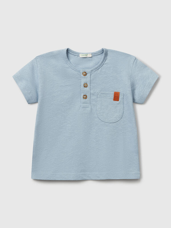 T-shirt with henley neck New Born (0-18 months)
