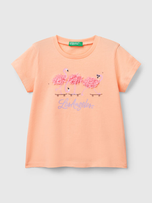 T-shirt with petal effect applique Junior Girl