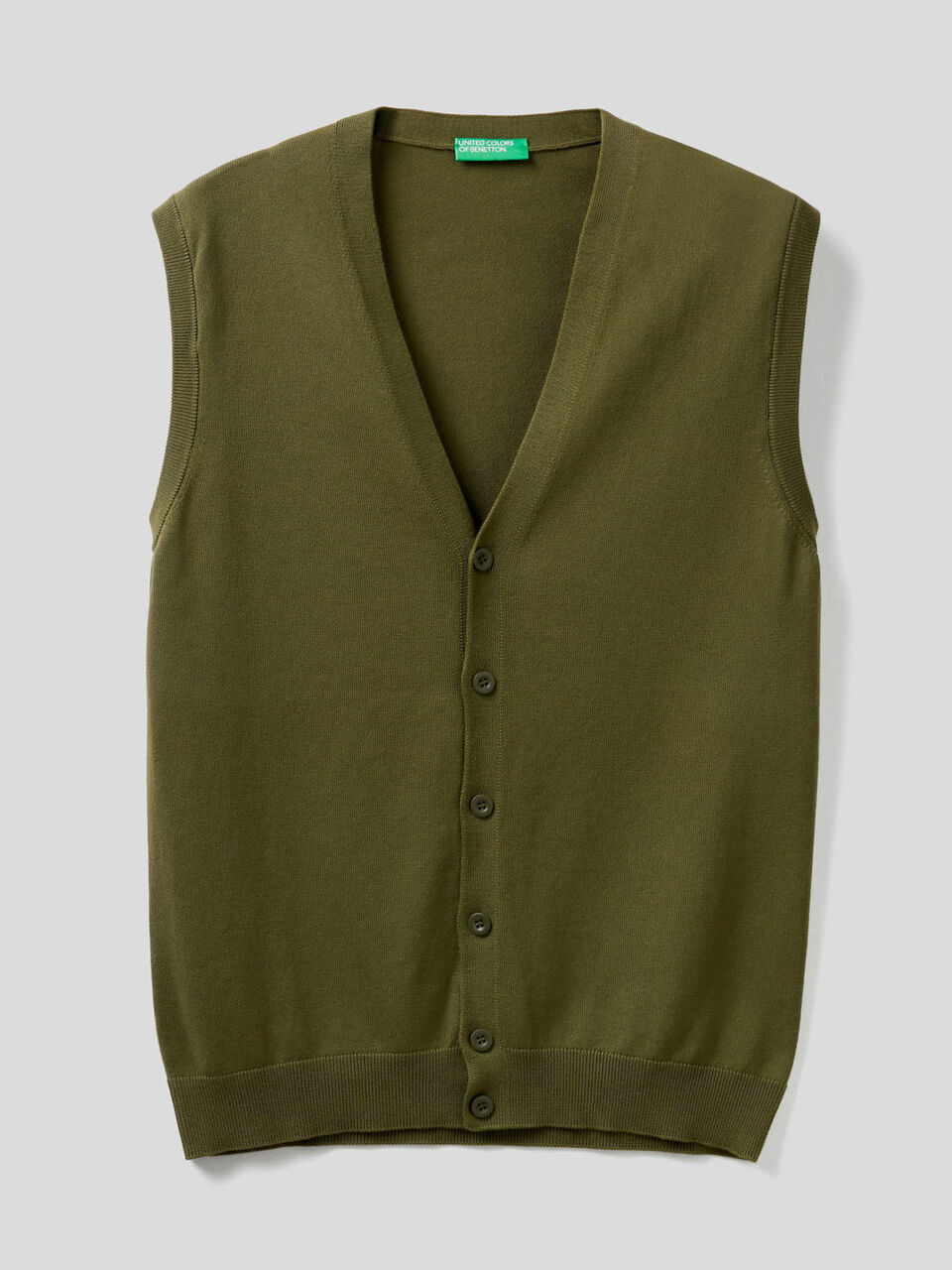 Pure cotton vest with buttons Men image number 1