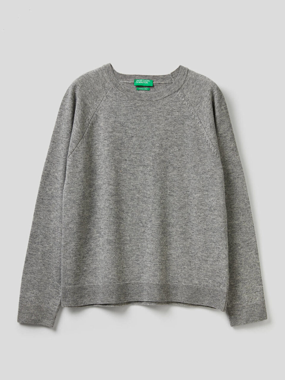 Crew neck sweater in cashmere and wool blend image number 1