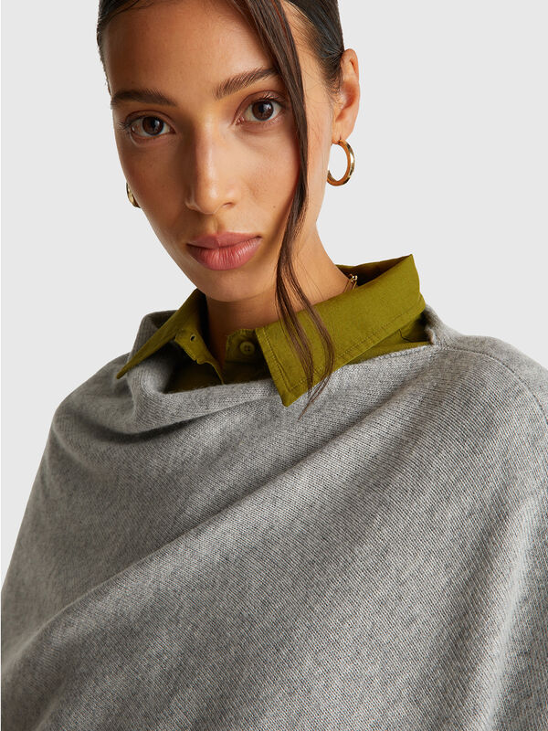 Cashmere blend poncho Women