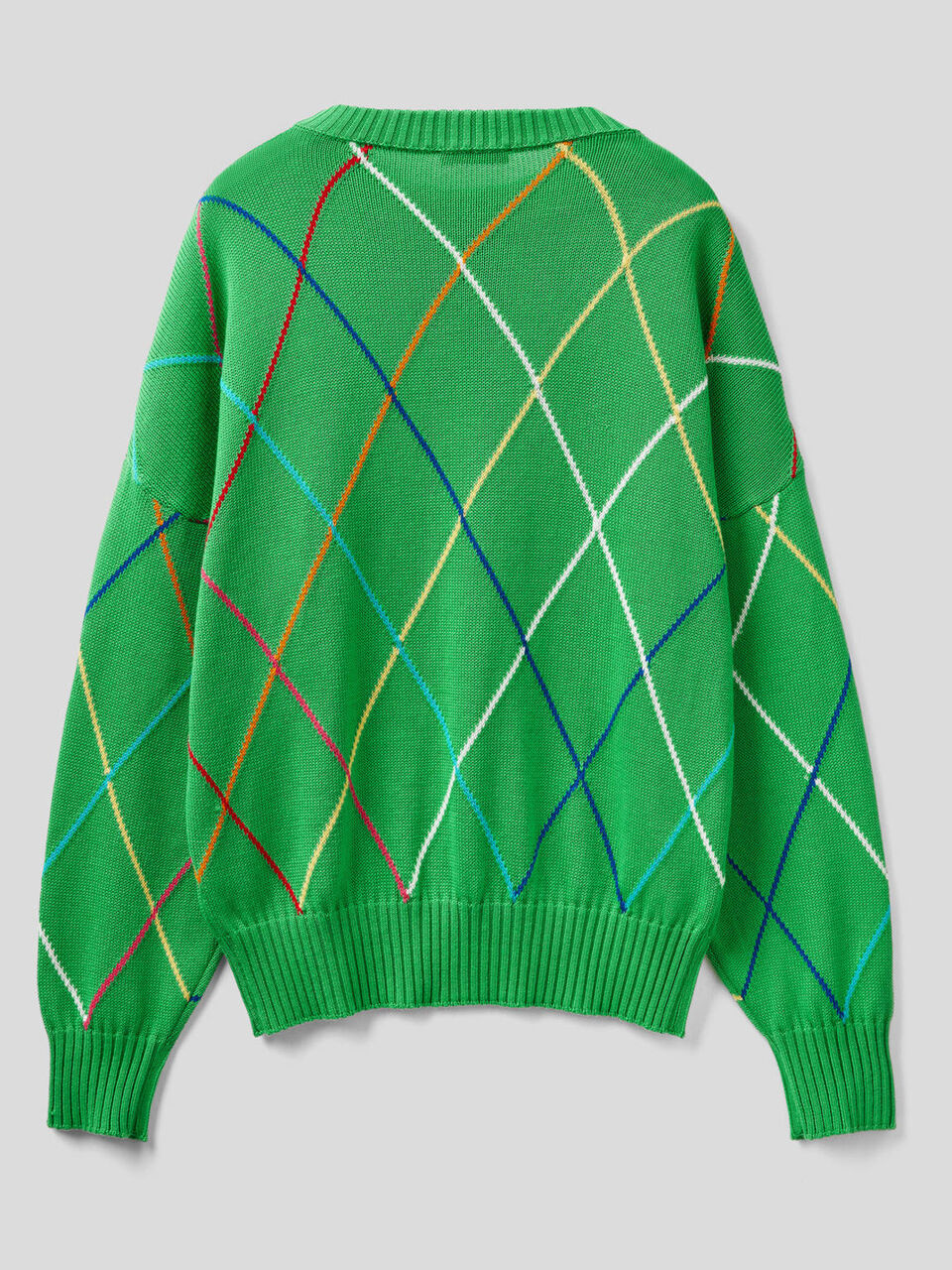Sweater with multicolor diamonds image number 2