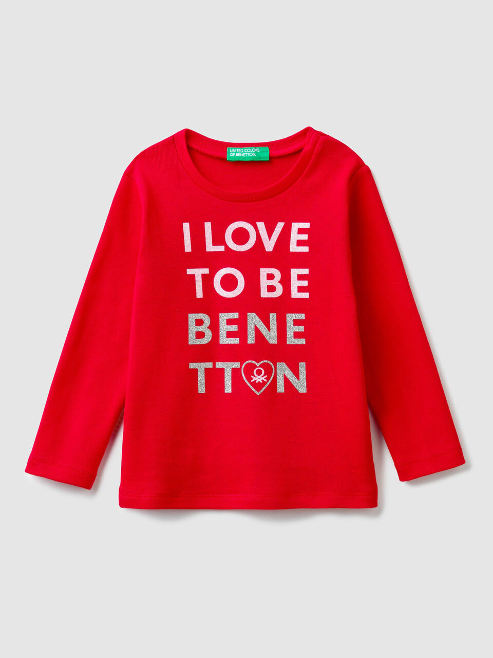 Ribbed t-shirt with glittery logo image number 1