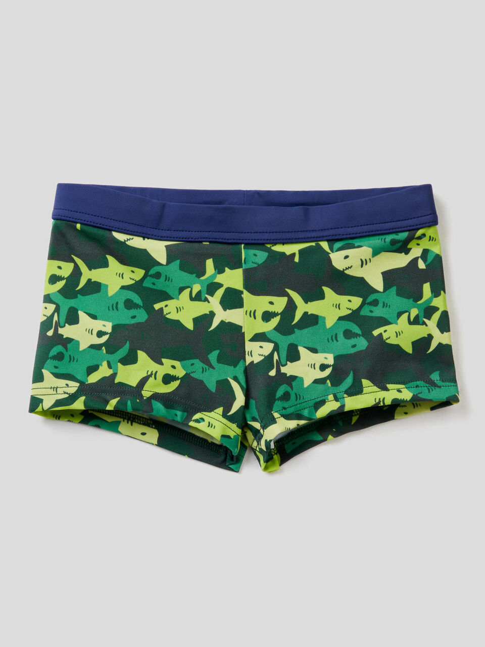 Camouflage shark pattern swim trunks image number 1