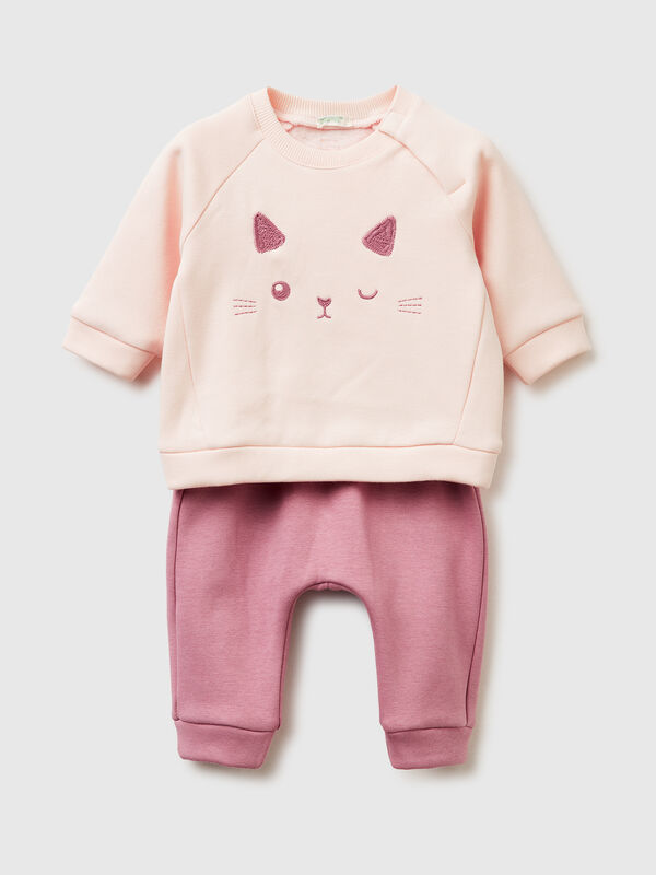 Set with animal embroidery New Born (0-18 months)