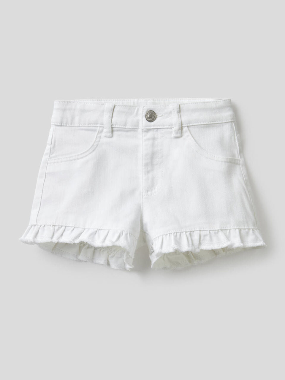 Solid color shorts with rouche image number 1