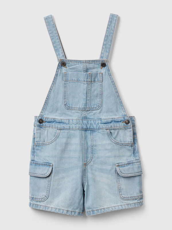 Denim dungarees with pockets Junior Girl
