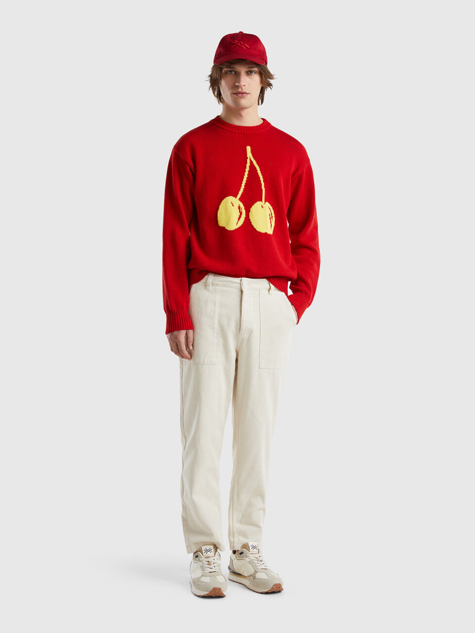 Cropped straight leg trousers