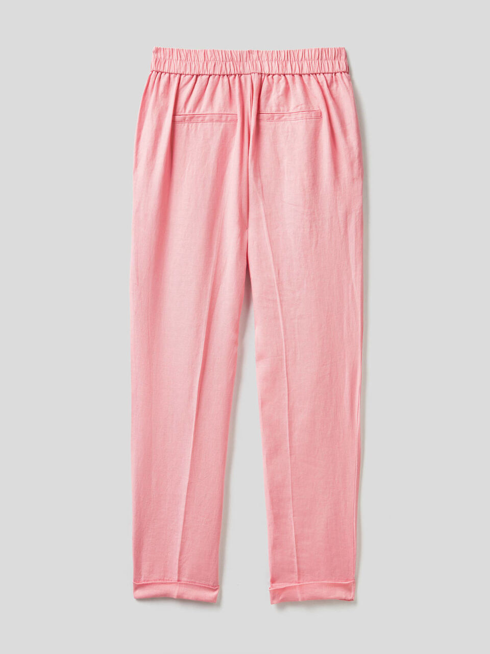 Cropped trousers in 100% linen image number 2