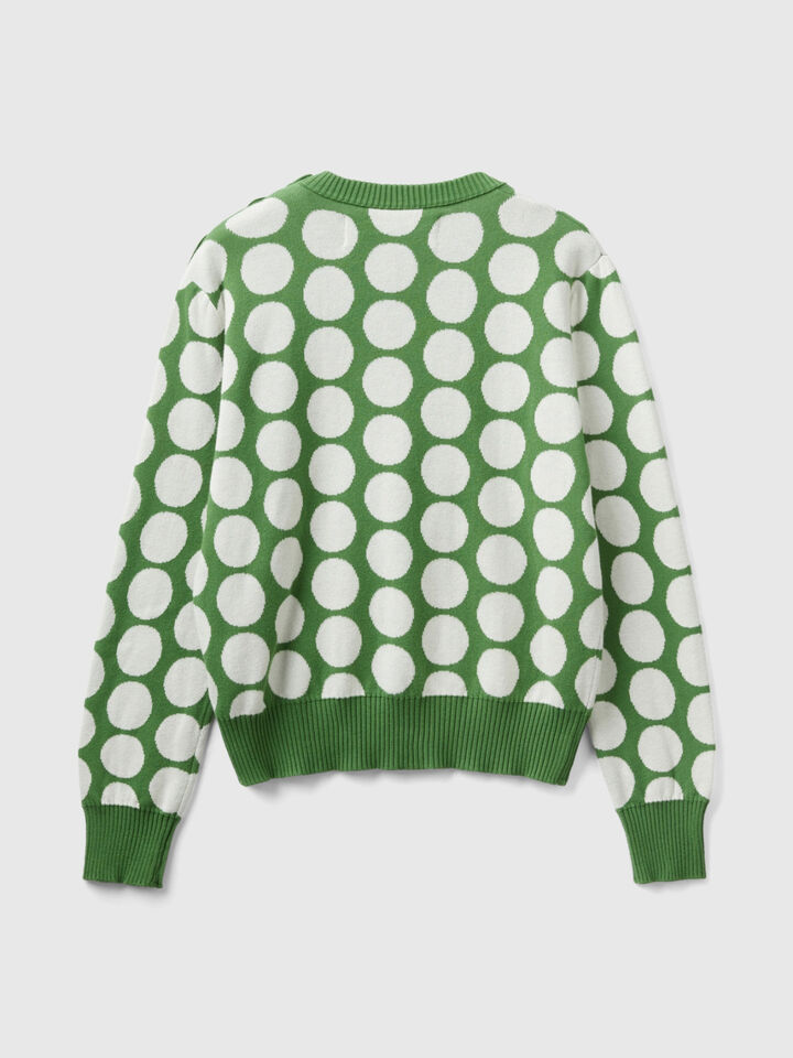 Polka dot sweater in tricot cotton image number 2